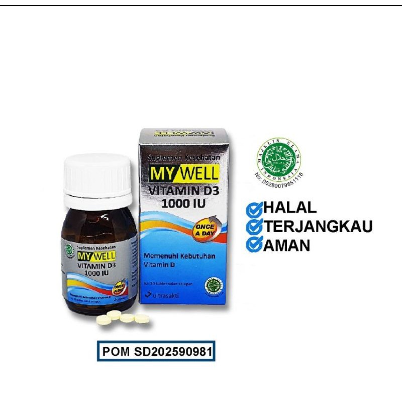 My Well Vitamin D3 1000 IU isi 20 Tablet ORIGINAL-BPOM