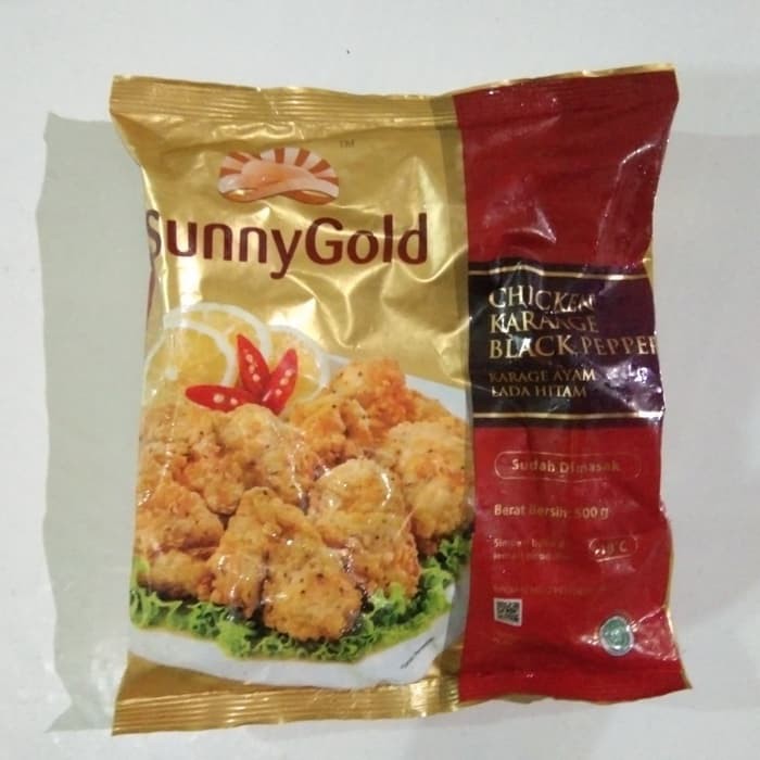 SUNNYGOLD KARAGE LADA HITAM 500gr / SUNNY GOLD AYAM KARAAGE BLACK PEPPER 100% daging ayam