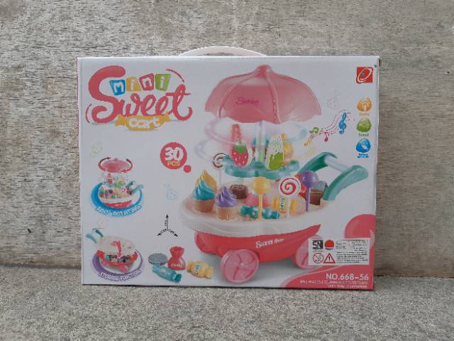 MAINAN GEROBAK CANDY ICE CREAM EDUKASI - TROLLY JUALAN ANAK EDUKATIF