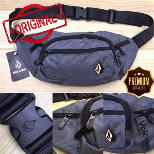 Waist Bag Volcom Icon Stone Grey Original - Abu abu Muda