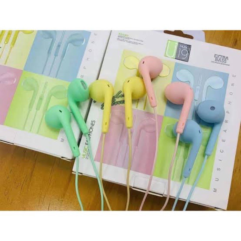 Headset / Handsfree U19 macaron / Macaroon Mate Color Hifi Extra Bass