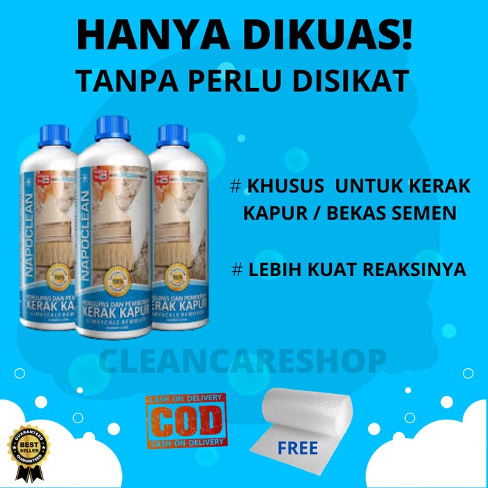 Pembersih Ajaib Cairan Pembersih Kerak Kapur bekas semen Keramik / Porselen NAPOCLEAN