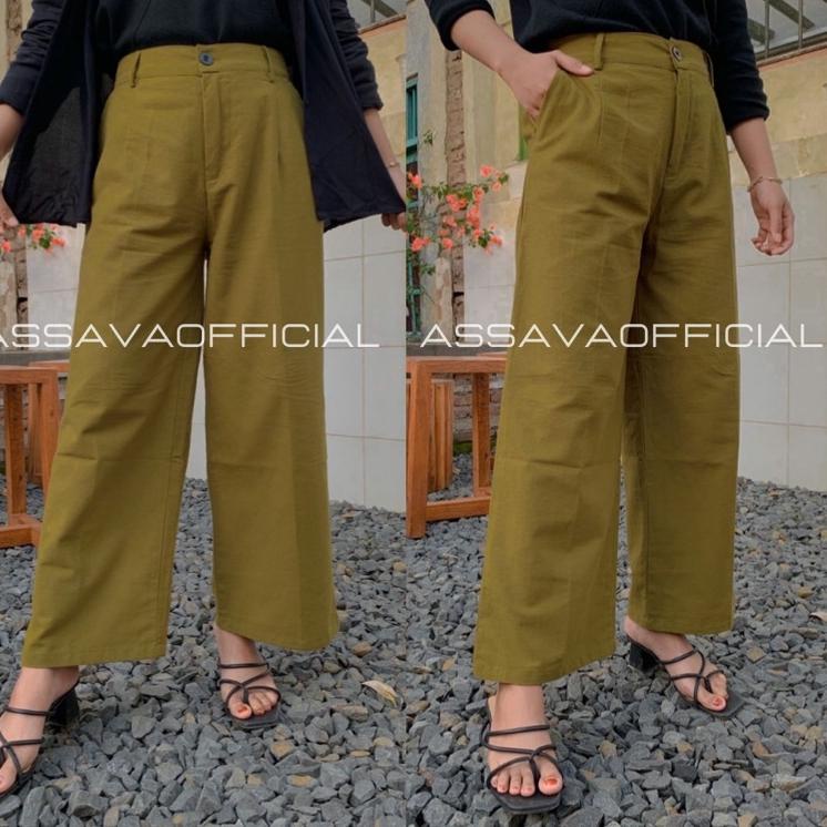 (SALE) YUKA SLIM CULLOTE - KULOT LINEN HIGHWAIST - LEA PANTS CELANA KULOT LINEN HIGHWAIST PREMIUM - 