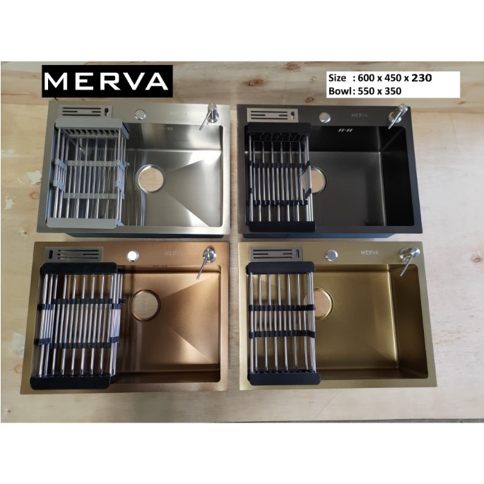 SS304 High Quality Kitchen Sink 6045 / Bak Cuci Piring Mewah BCP Merva / BCP premium / Bak cuci piring terbaik / bak cuci piring termurah