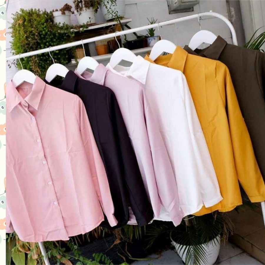 Kemeja Wanita Lengan Panjang Polos / Kemeja Polos Monalisa