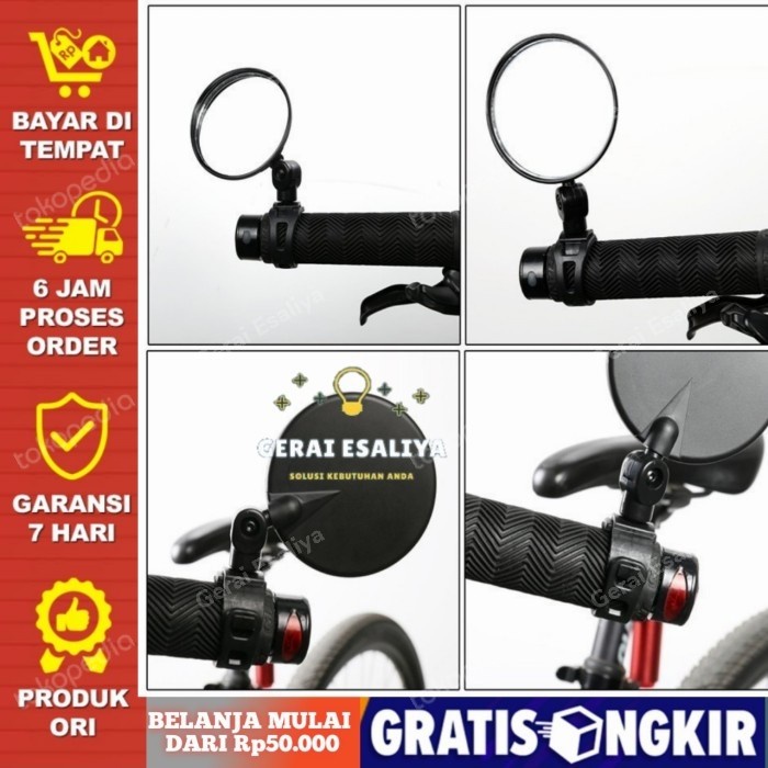 Kaca Spion Sepeda 360 Rotate Handlebar 1pcs - Spion Bar End Adjustable