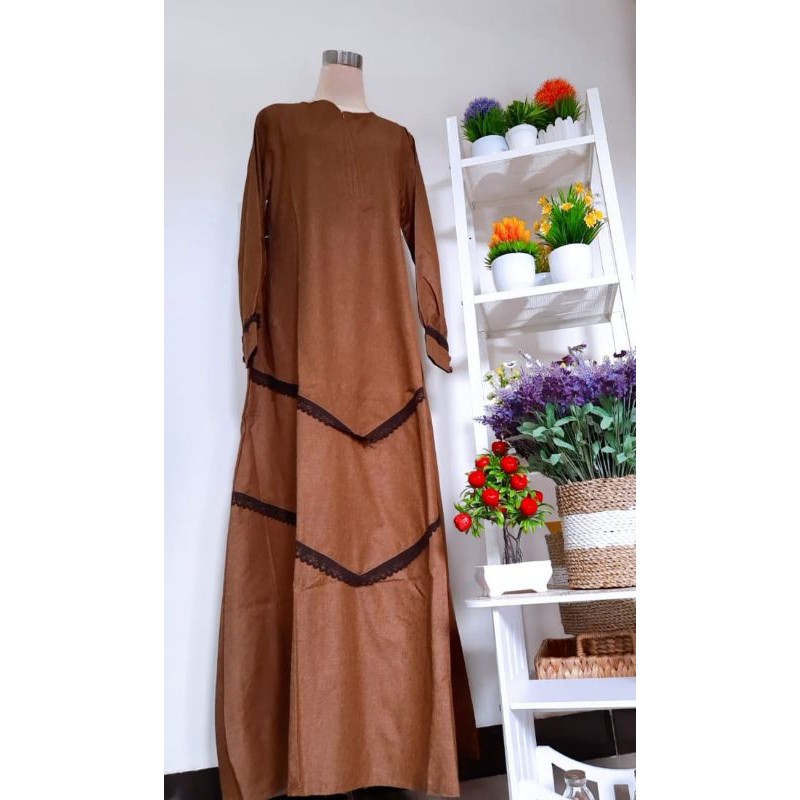 KAMILIA DRESS | GAMIS KATUN MADINAH RENDA | GAMIS BUSUI FRIENDLY