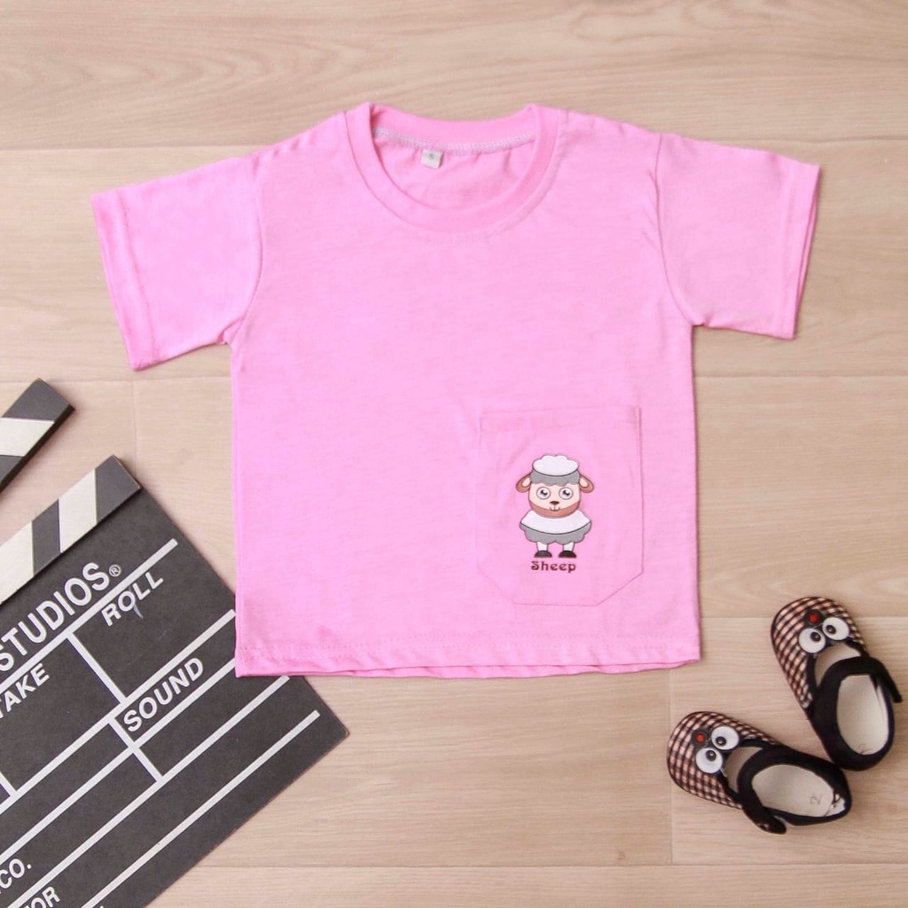 Jikialiang - KAOS ANAK LAKI LAKI &amp; PEREMPUAN USIA 1-8 TAHUN CARGO KANTONG BINATANG