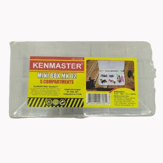 Plastik Mini Box 5 Compratment - Kenmaster Mini Tool Box 5 slot - Tempat Penyimpanan