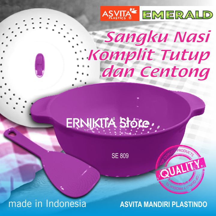 ASVITA EMERALD FAMILY SET - 6 Pcs Wadah Saji Makanan