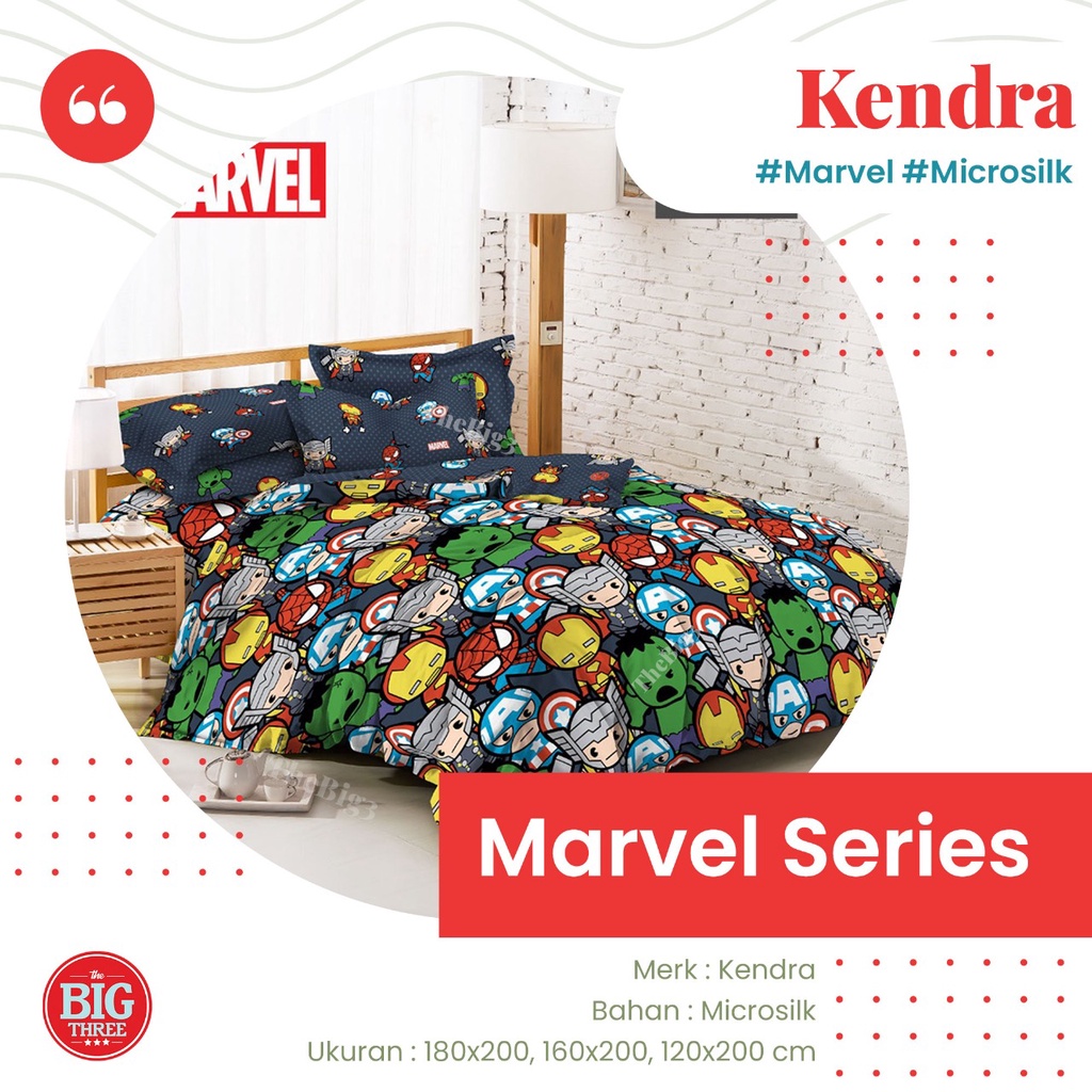 Sprei KENDRA 180X200 / 160X200 motif Arcadia Saranghae Driving Kitty Blue Owls Marvel Carnival Palm Tree Swimday Racing Car Scarlet Peninsula Green Chevron Pineaaple  - KING QUEEN 180 SP OB TBT