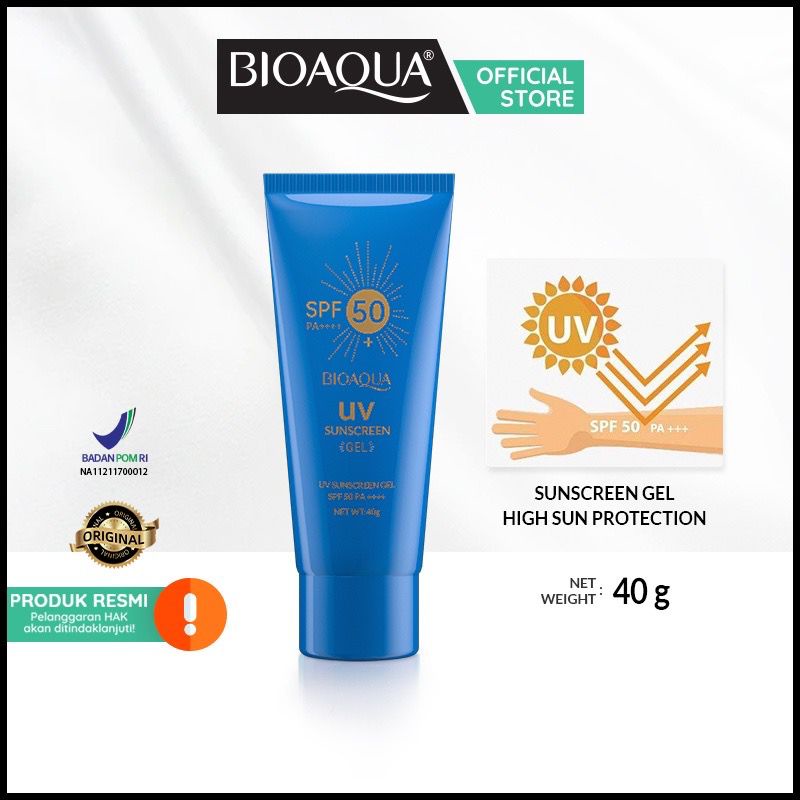 CS1-【BPOM】BIOAQUA UV Sunscreen Gel SPF 50 PA ++++ 40g sunscreen wajah sunscreen acnes