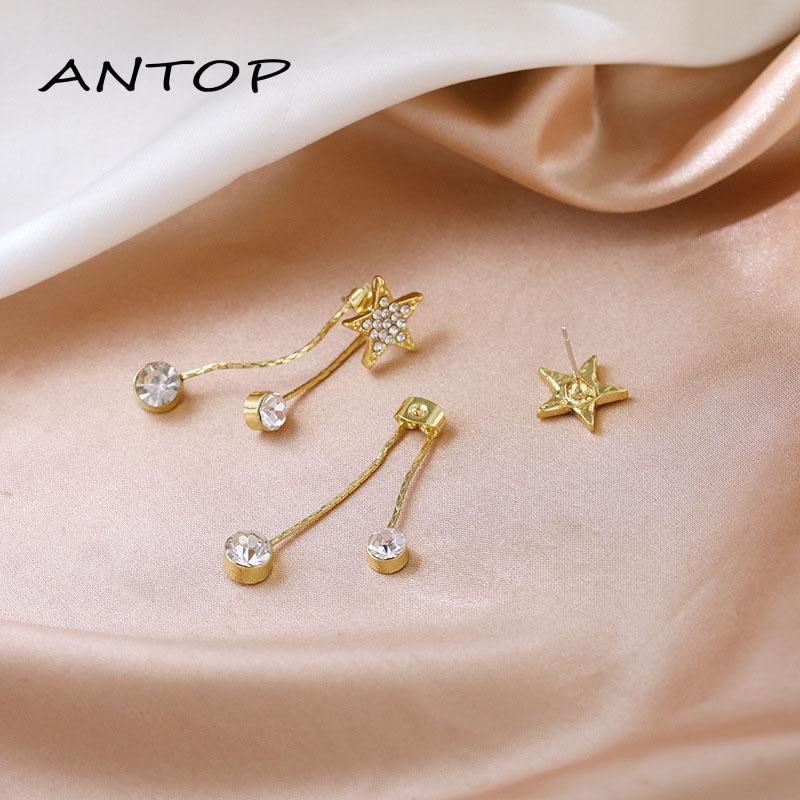 Anting Tusuk Gantung Temperament Bahan Sterling Silver 925 Desain Bintangrumbai Untuk Wanita