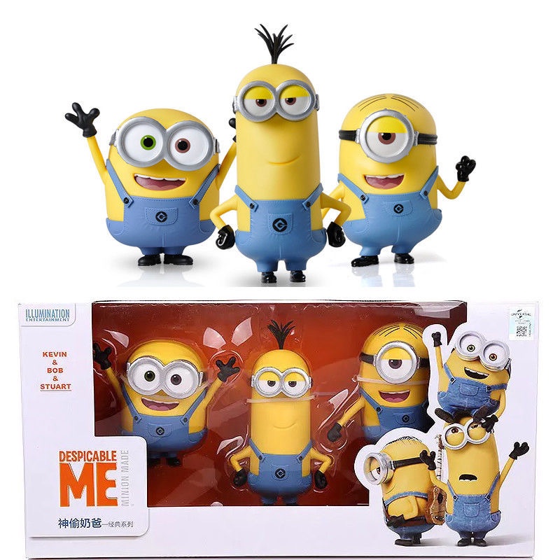 Mainan Action Figure Model Kartun Anime Despicable Me 2 Minions Bob Kevin Stuart Bahan PVC Untuk Hadiah Anak