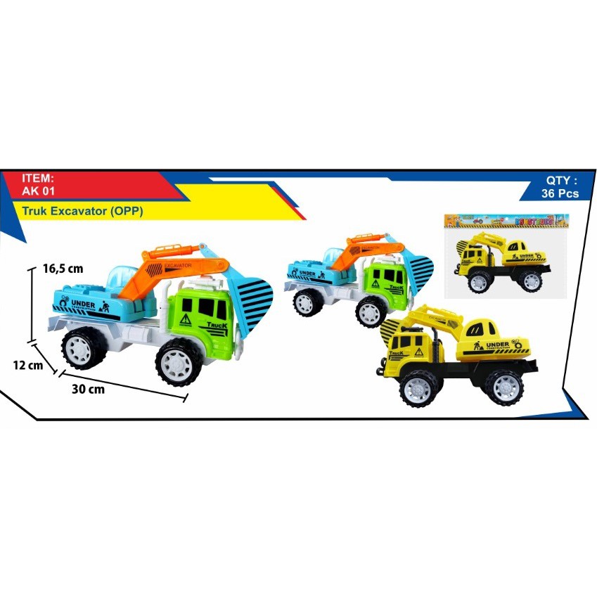 Mainan anak mobil mobilan truk excavator - truk beko AK01