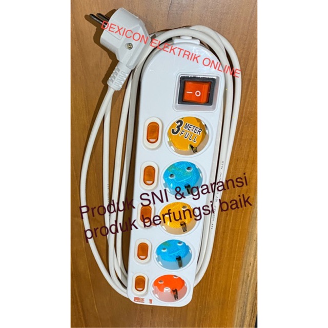 Stop kontak multipro lubang 5+kabel 3 meter/terminal colokan listrik/stop kontak/colokan listrik