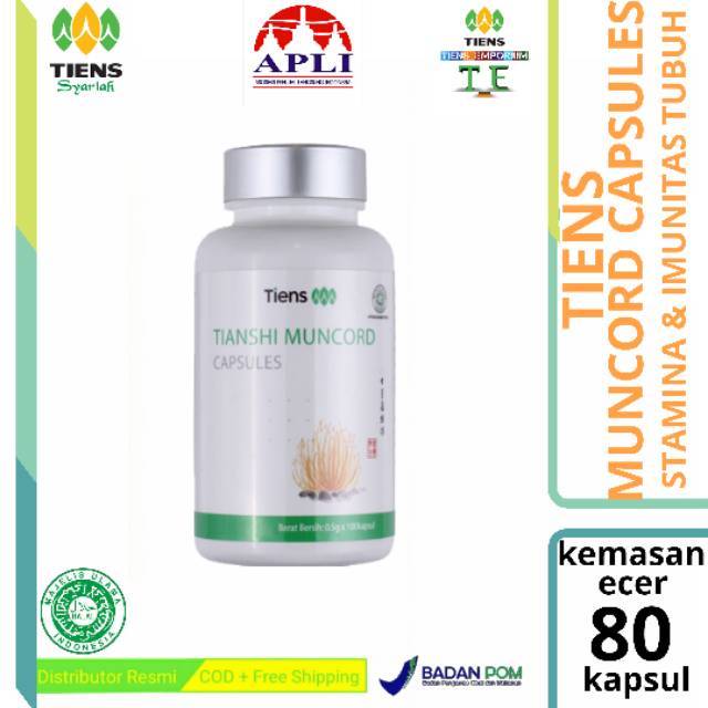 TIENS MUNCORD CORDYCEPS CAPSULES Stamina Pria | kemasan ecer isi 80 kapsul