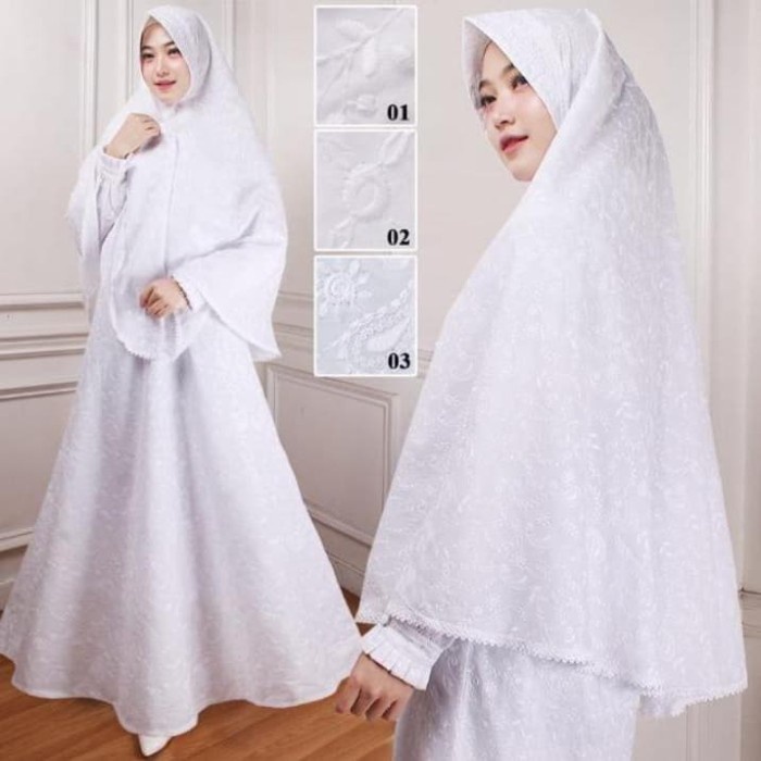 Baju ihrom wanita-baju ihrom gamis dan bergo-gamis putih M-L-XL-XXL - MODEL GAMIS, M