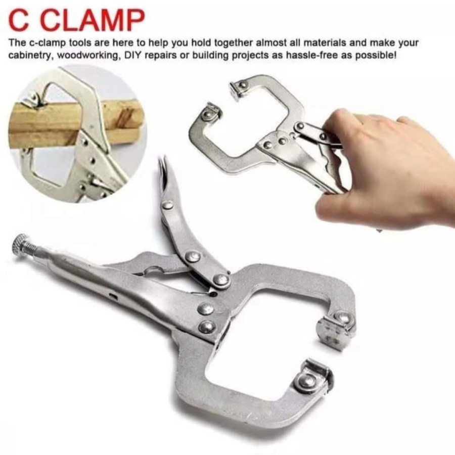 Tang Catok Klem Jepit C Clamp Swivel Pad Lock Grip Kunci Plier Buaya Jepit