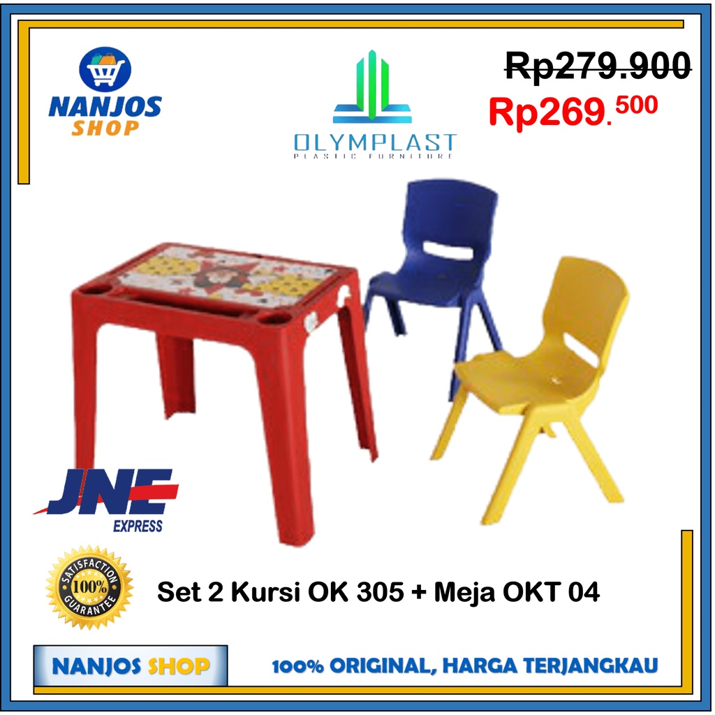 JNE SET 2 Kursi OLYMPLAST OK 305 Kursi Anak + 1 Meja OKT 04 Meja Anak