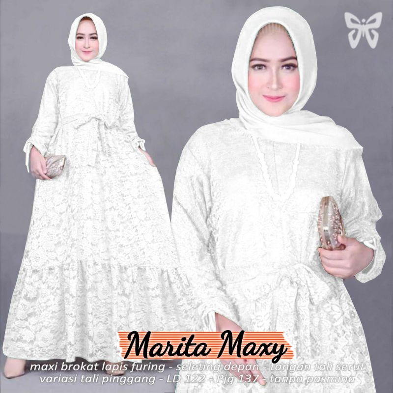 BAJU GAMIS MAXY MAXI BUSUI DRESS PESTA KONDANGAN NIKAHAN BRUKAT BROKAT WANITA MUSLIM BARU NEW L XL 3