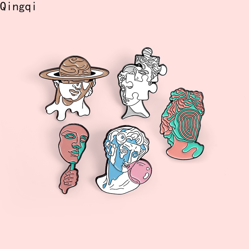 Bros Pin Enamel Desain Kartun Patung 5 Gaya Untuk Hadiah Teman