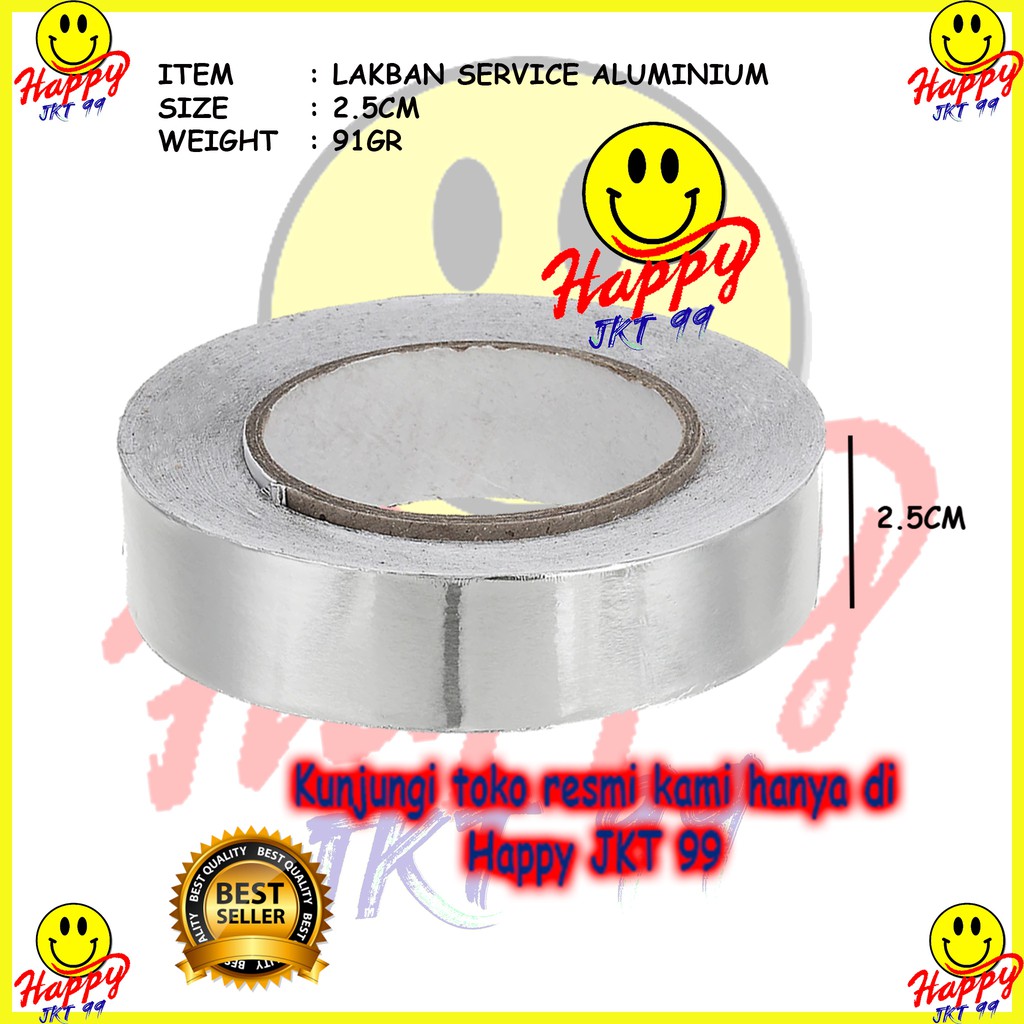 [ HAPPY JKT 99 ] LAKBAN ALUMINIUM ALUMUNIUM FOIL TAPE 2.5CM X 3M ANTI PANAS SERVICE