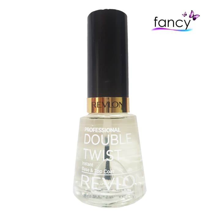 Revlon Double Twist Instant Base Top Coat (Nail Enamel Kutek Bening)