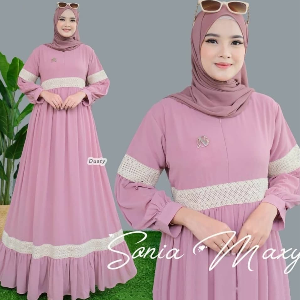 SONIA MAXY DRESS Promo Pakaian Wanita Model Terbaru 2021 Dress Wanita Kekinian Elegant Gamis Wanita 