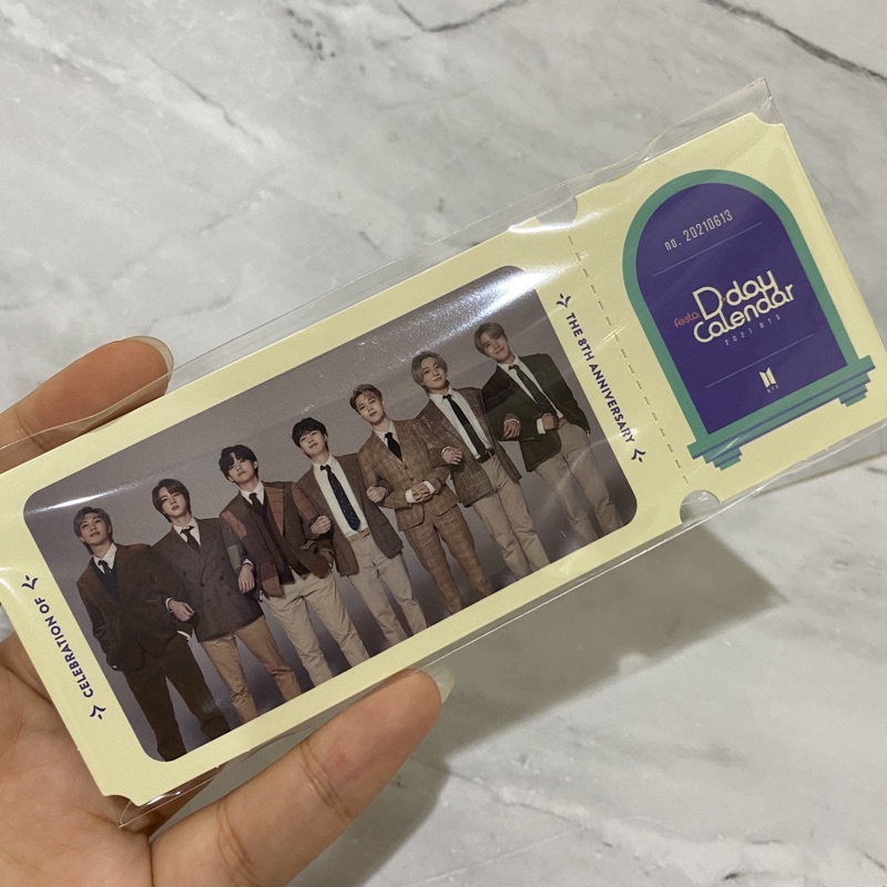 BTS Festa D day calendar 2021 sharing D12 photo ticket photocard pc gRoup JK jungkook RM V taehyung