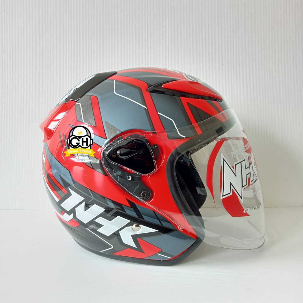 HELM NHK R6 PATROL RED SILVER NHK R-6 MOTIF PATROL RED SILVER