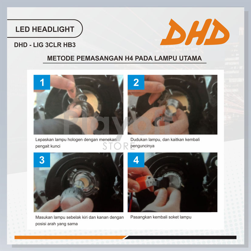 [2pcs] LED HB3 Headlight Lampu Mobil DHD