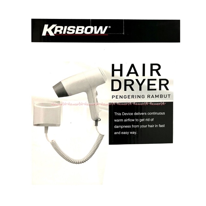 Krisbow Hair Dryer Pengering Rambut Menempel di Dinding warna putih Kris Hair Drayer Putih Model Hotel Kris