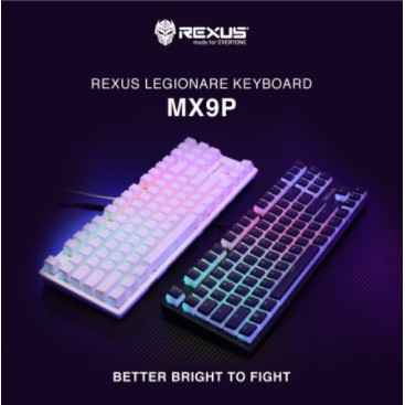 Keyboard gaming rexus wired usb mechanical tkl 87 key rgb legionare mx9-p mx9p pudding free switch