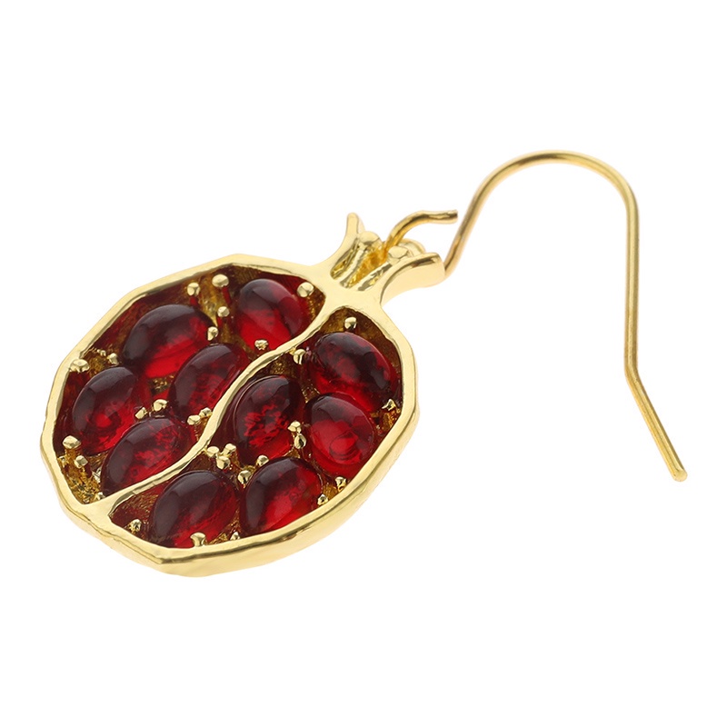 Fancyqube Anting Panjang Menjuntai Desain Buah Merah Natural Gaya Vintage Untuk Wanita