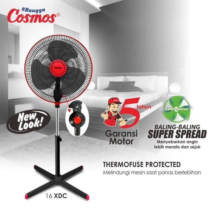 COSMOS Kipas Angin Stand Fan 16&quot; / Kipas Angin Berdiri 16 inch 16 XDC - Garansi Resmi 1 Tahun