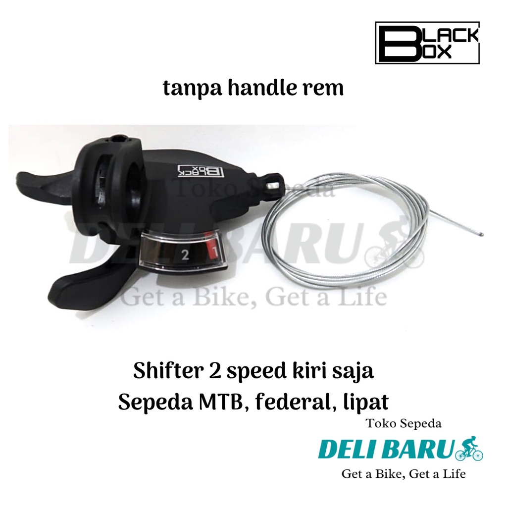 Blackbox Shifter 2 speed operan gigi tanpa handle rem kiri saja sepeda MTB, federal, lipat