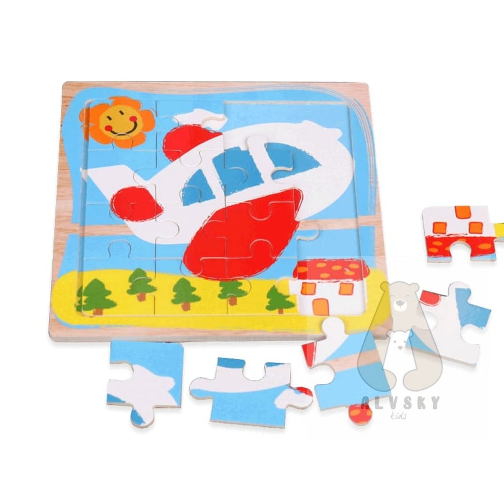 MAINAN EDUKATIF / PUZZLE KAYU / JIGSAW PUZZLE 16 PCS LUCU