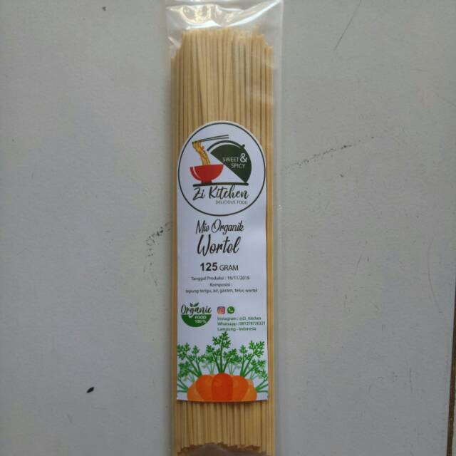 Mie kering organik wortel