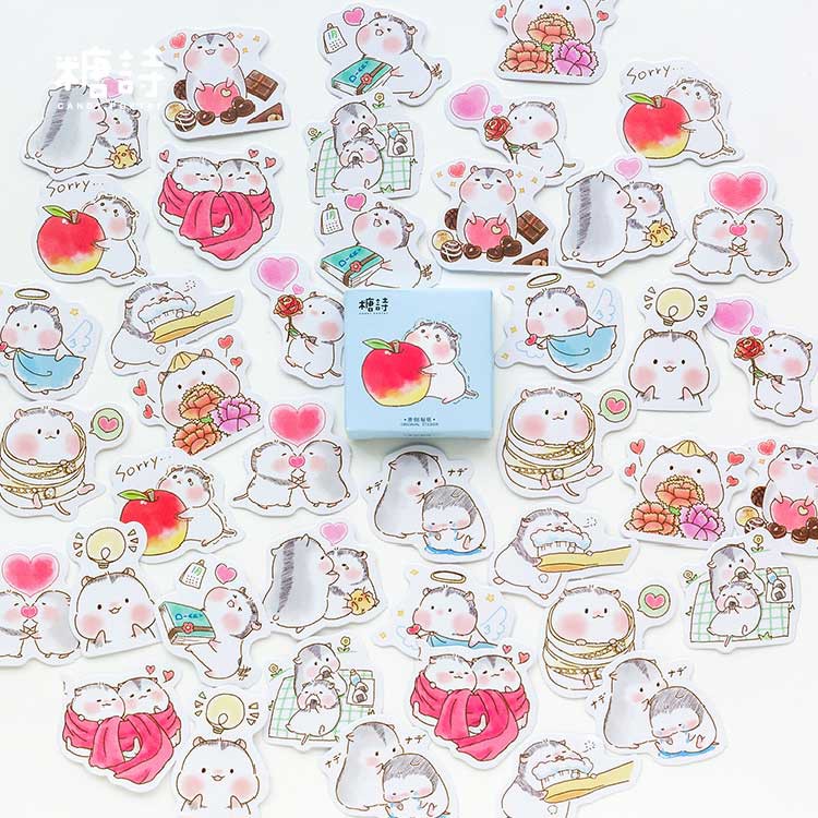 

Strowberry Millk 45pcs / Kantong Stiker Motif Kartun Hewan Lucu Untuk Dekorasi Diary / Jurnal / Scrapbook Diy