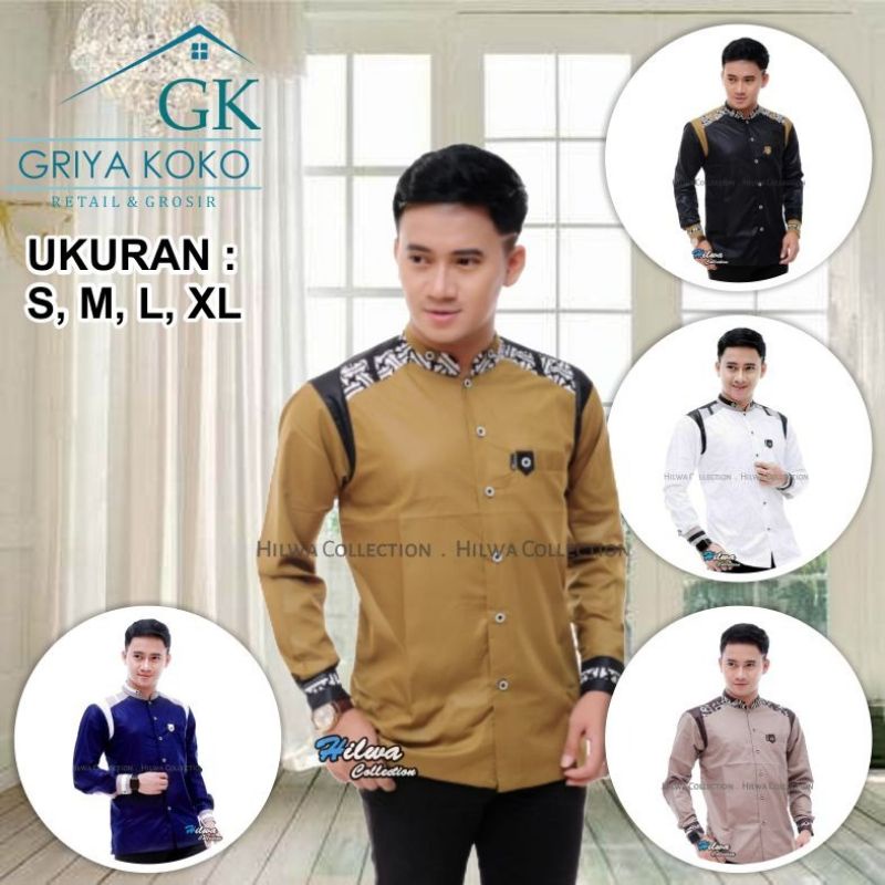 BAJU KOKO MOTIF TANDUK RUSA BAJU KOKO TERBARU BAJU KOKO MILENIAL