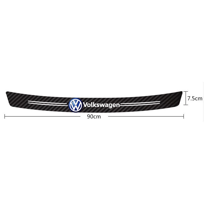 Volkswagen Sticker Dekorasi Bumper Bagasi Mobil Motif Serat Karbon Untuk VW Polo Fox Golf Gol Voyage Beetle Santana