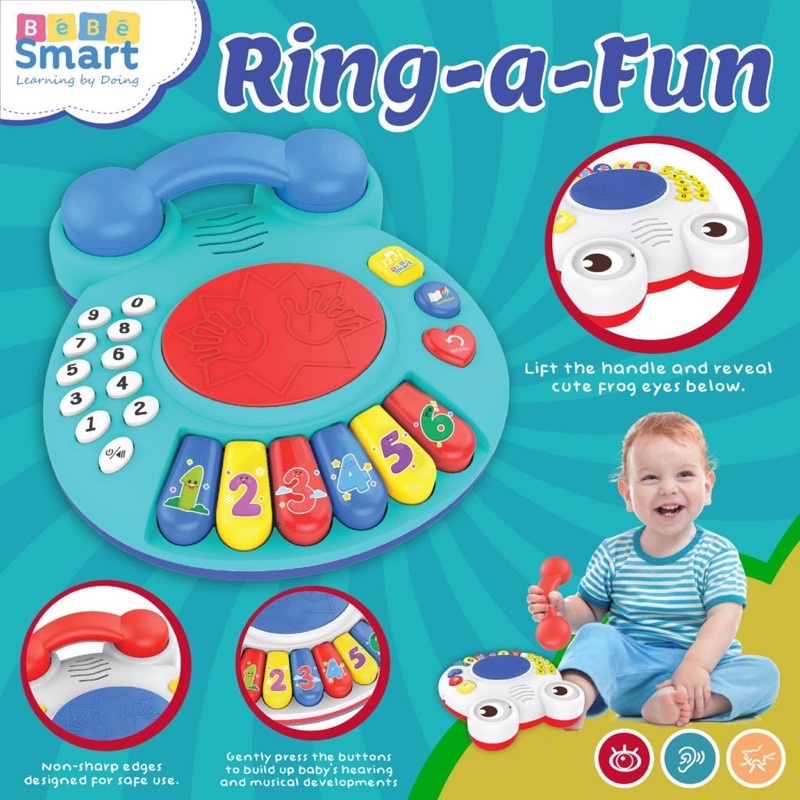 Bebe Smart Ring A Fun Mainan Bayi Telpon Berbunyi Angka Edukasi Sensorik Musik Kado Hadiah Bayi Anak