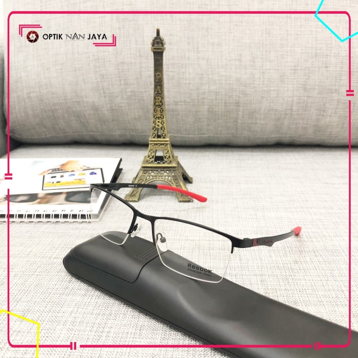Kacamata Minus Pria - Premium (Gratis Lensa) Frame Kacamata Minus Pria Reebok R63 Half Frame