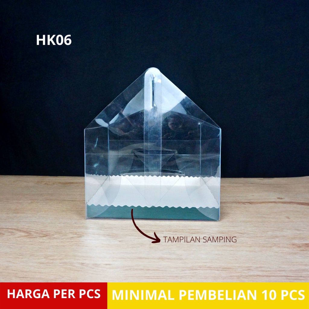 Box Mika Kue 22 x 22 x 15 cm / Box Hampers Gable / Cake Box Transparan / Box Mika Gable I HK06