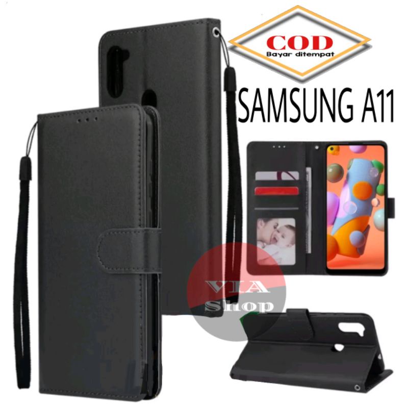 SARUNG DOMPET HP SAMSUNG A11 FLIP COVER WALLET LEATHER CASE PREMIUM