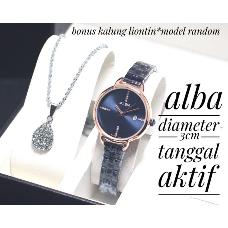 JAM TANGAN ALBA RANTAI FREE KALUNG RANDOM DIAMETER 3CM