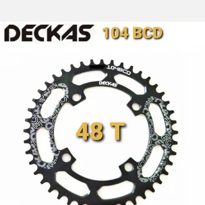 Chainring DECKAF***48T BCD 104 mm Narrow wide alloy 7075 cnc - Hitam