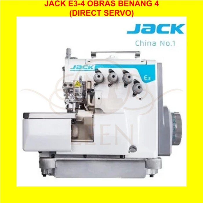 Mesin Neci Direct Servo Jack E3-4 E 4 Jahit Obras Benang 4 Kaos LEEN