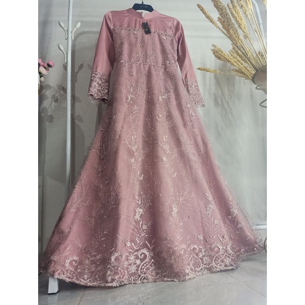 SAFA BAJU PESTA / dress tulle bordir berpayet / couple kondangan / bumil / wisuda / bridesmaids